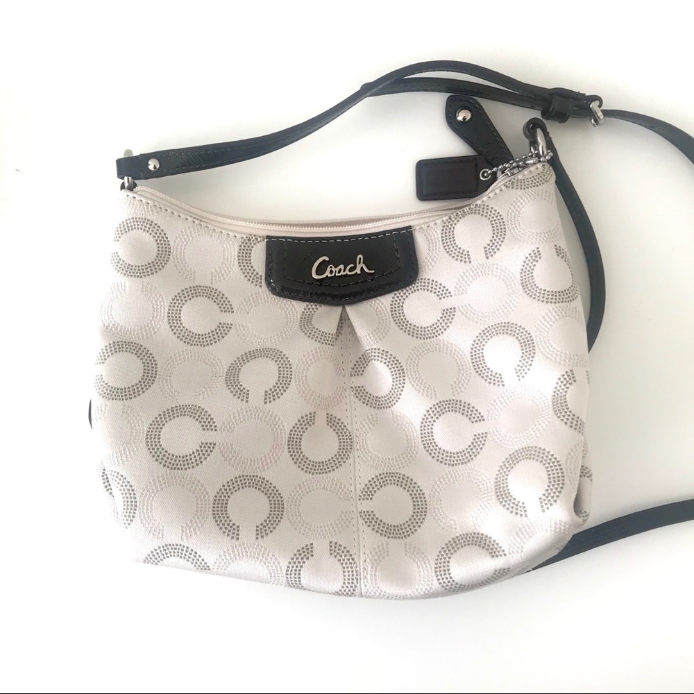 Coach satin logo crossbody purse bag